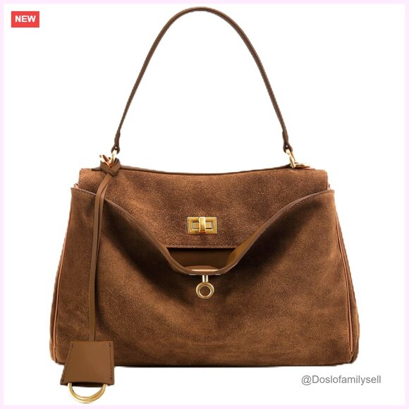 Large Genuine Leather Tote Bag with Adjustable Strap Spacious Travel Purse
